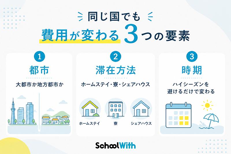 社会人 留学 費用 変動要素