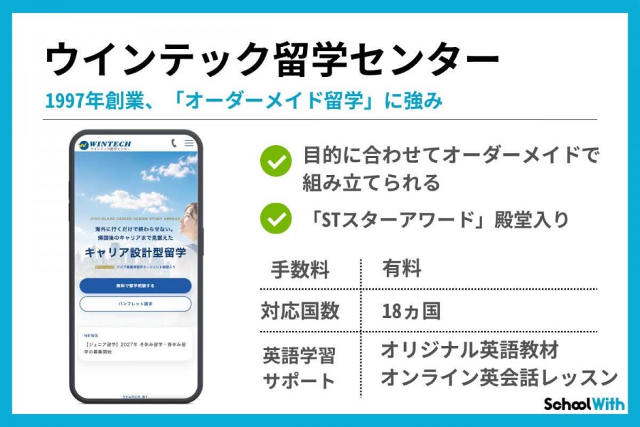 留学エージェント おすすめ ウインテック留学センター