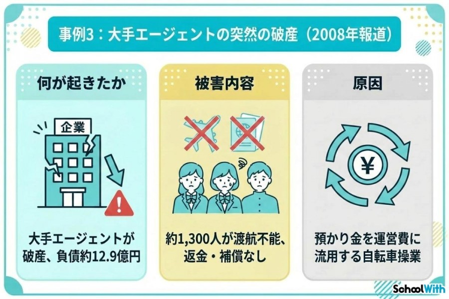 悪質　留学エージェント　破産