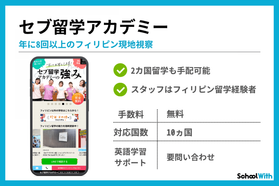 フィリピン留学 エージェント おすすめ セブ留学アカデミー