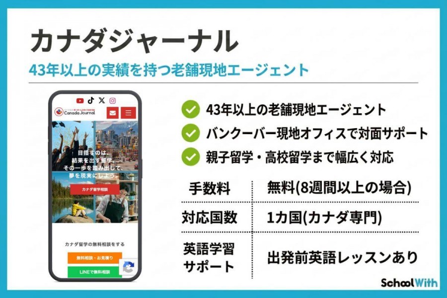 カナダ留学 エージェント おすすめ カナダジャーナル