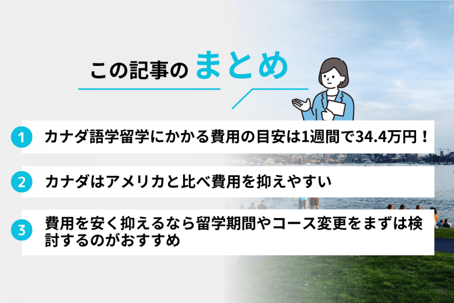 カナダ 留学 費用 1週間