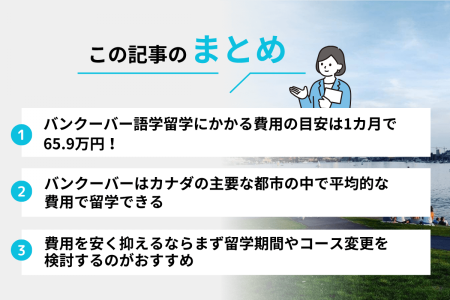 バンクーバー 留学 費用 1カ月